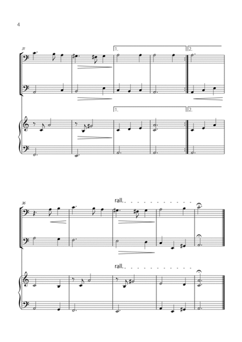 "Green Sleeves" - Beautiful easy version for CELLO DUET and PIANO image number null