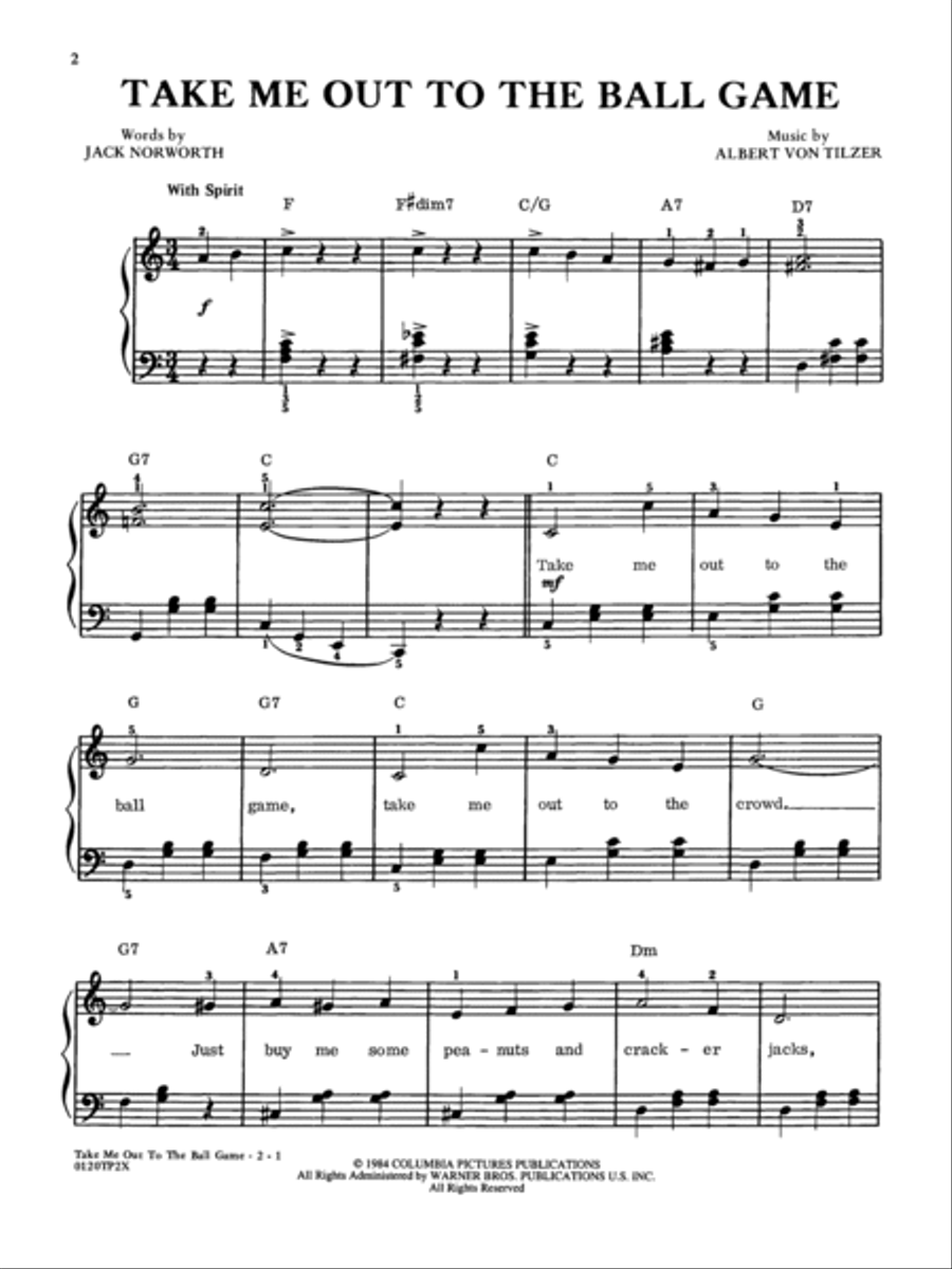 Take Me Out to the Ball Game Piano Solo scores gallery preview page 2