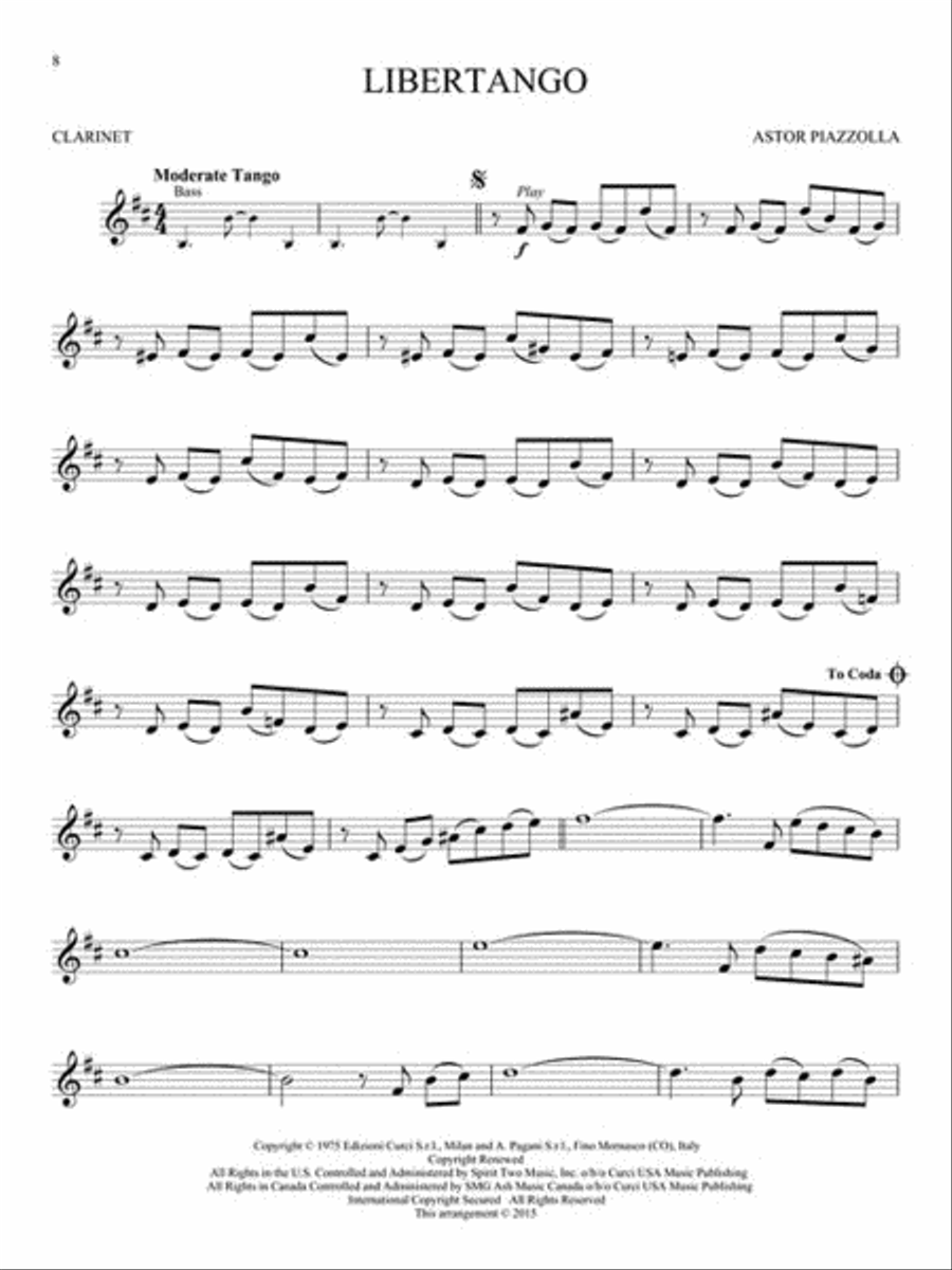 Piazzolla Tangos Piazzolla Tangos Clarinet Solo scores gallery preview page 3
