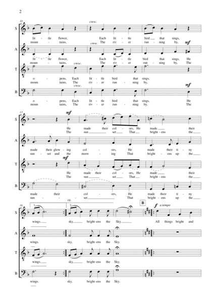 All Things Bright and Beautiful (SATB a cappella) image number null