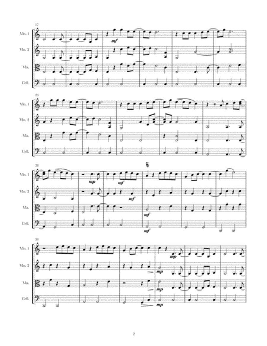Ho Hey Ho Hey String Quartet scores gallery preview page 2