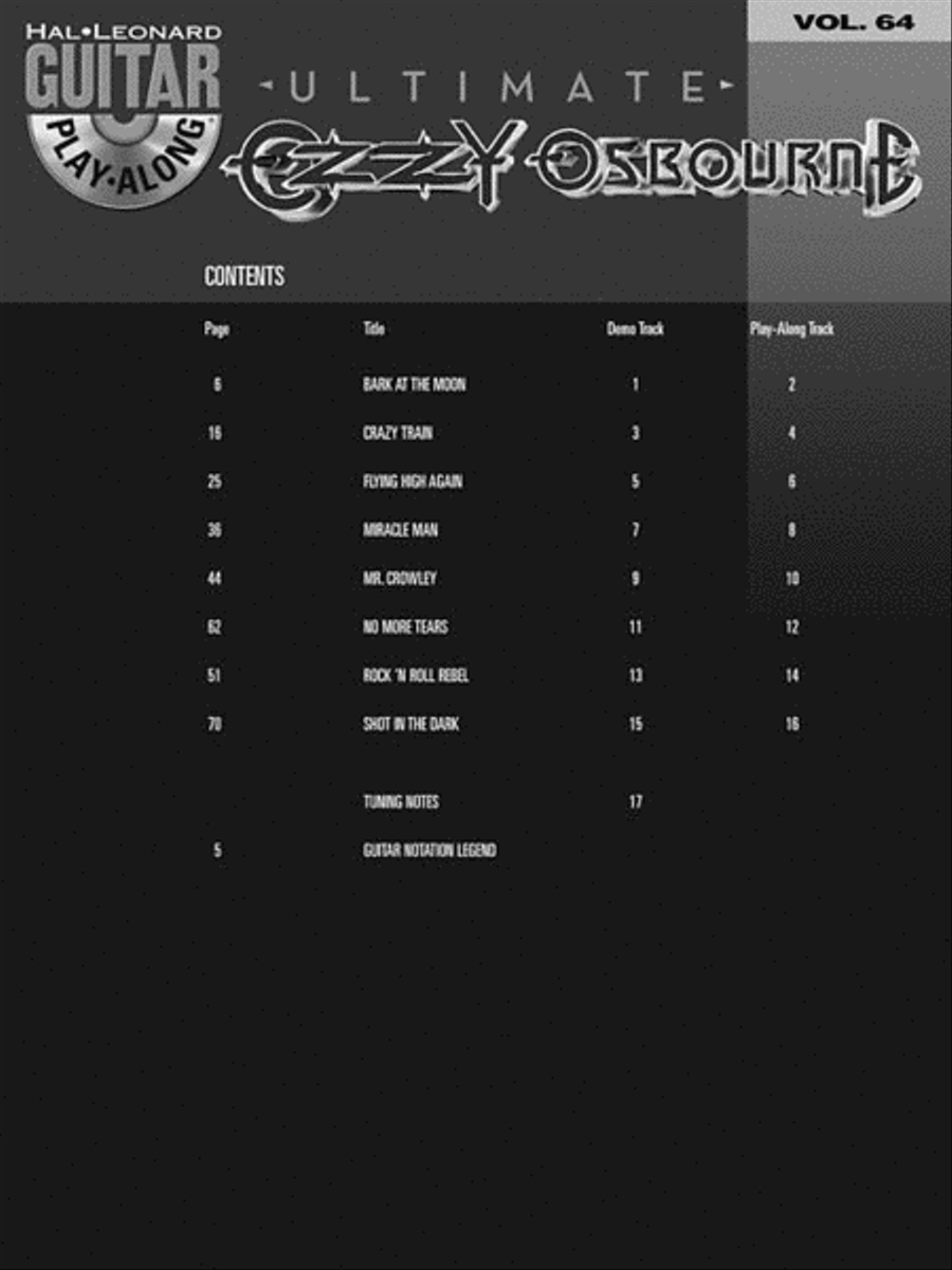 Ozzy Osbourne Ozzy Osbourne Guitar Tablature scores gallery preview page 3