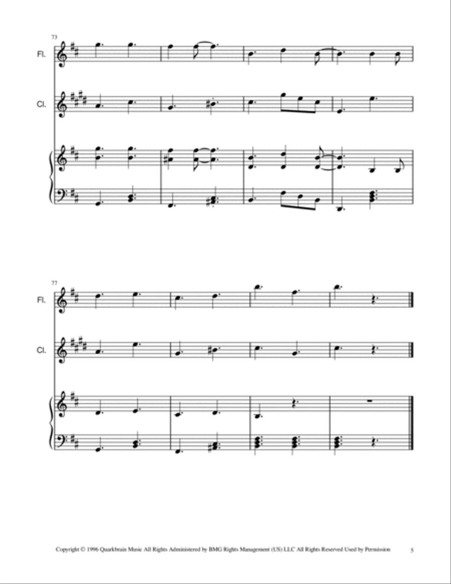 Spooky Scary Skeletons Woodwind Duet scores gallery preview page 5