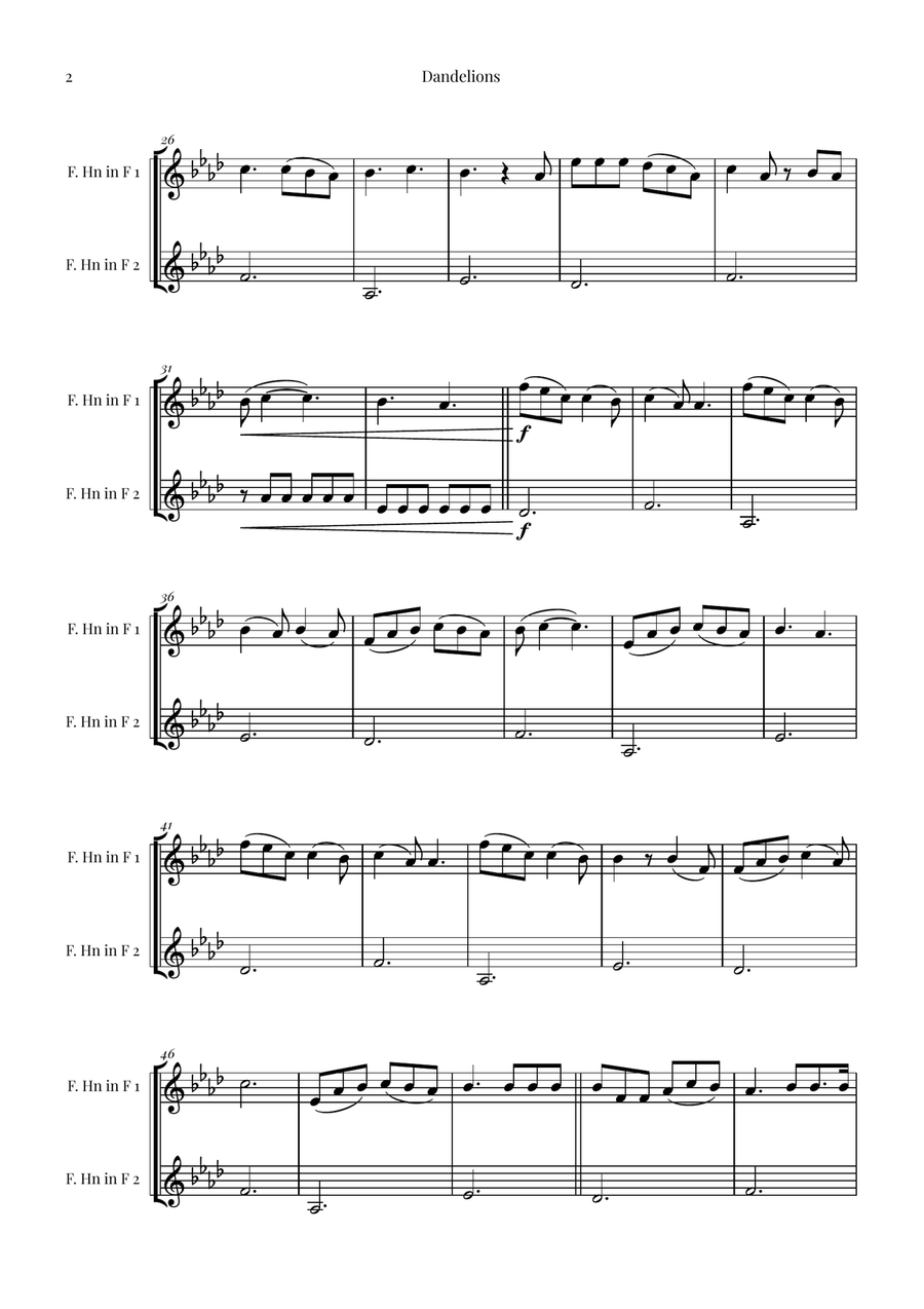 Dandelions Brass Duet scores gallery preview page 2