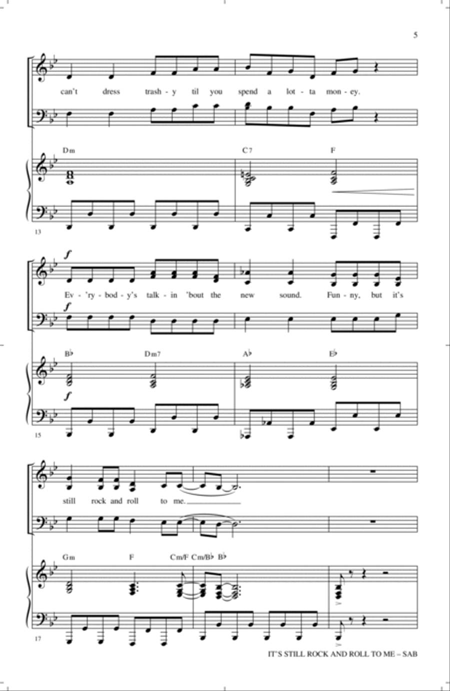 It's Still Rock And Roll To Me 3-Part scores gallery preview page 3