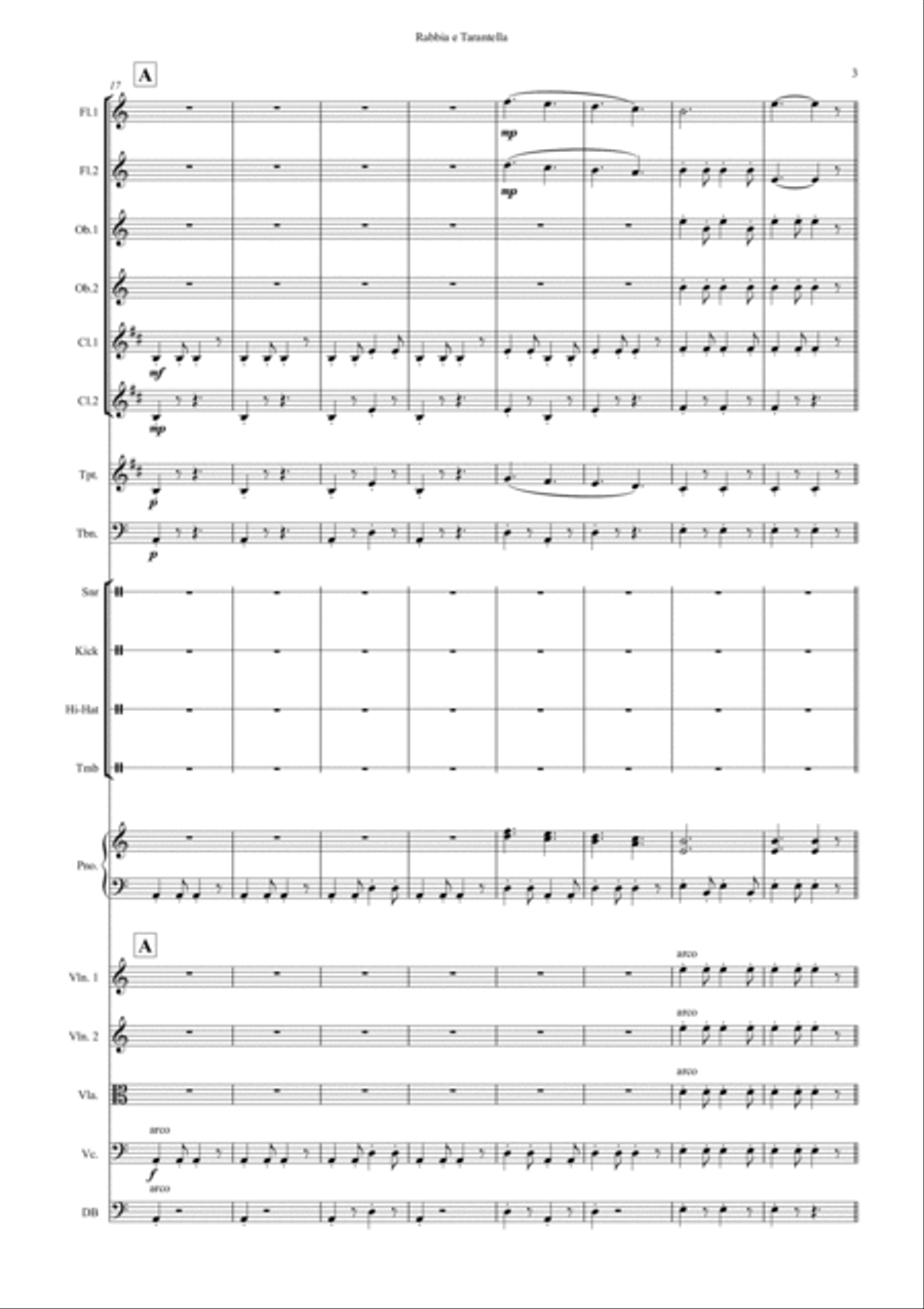 Rabbia E Tarantella Full Orchestra scores gallery preview page 3