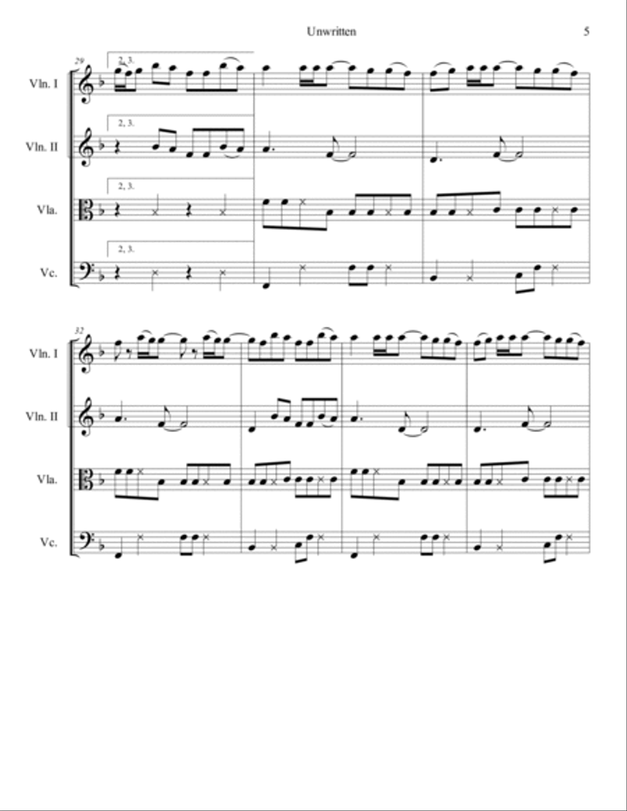 Unwritten String Quartet scores gallery preview page 6