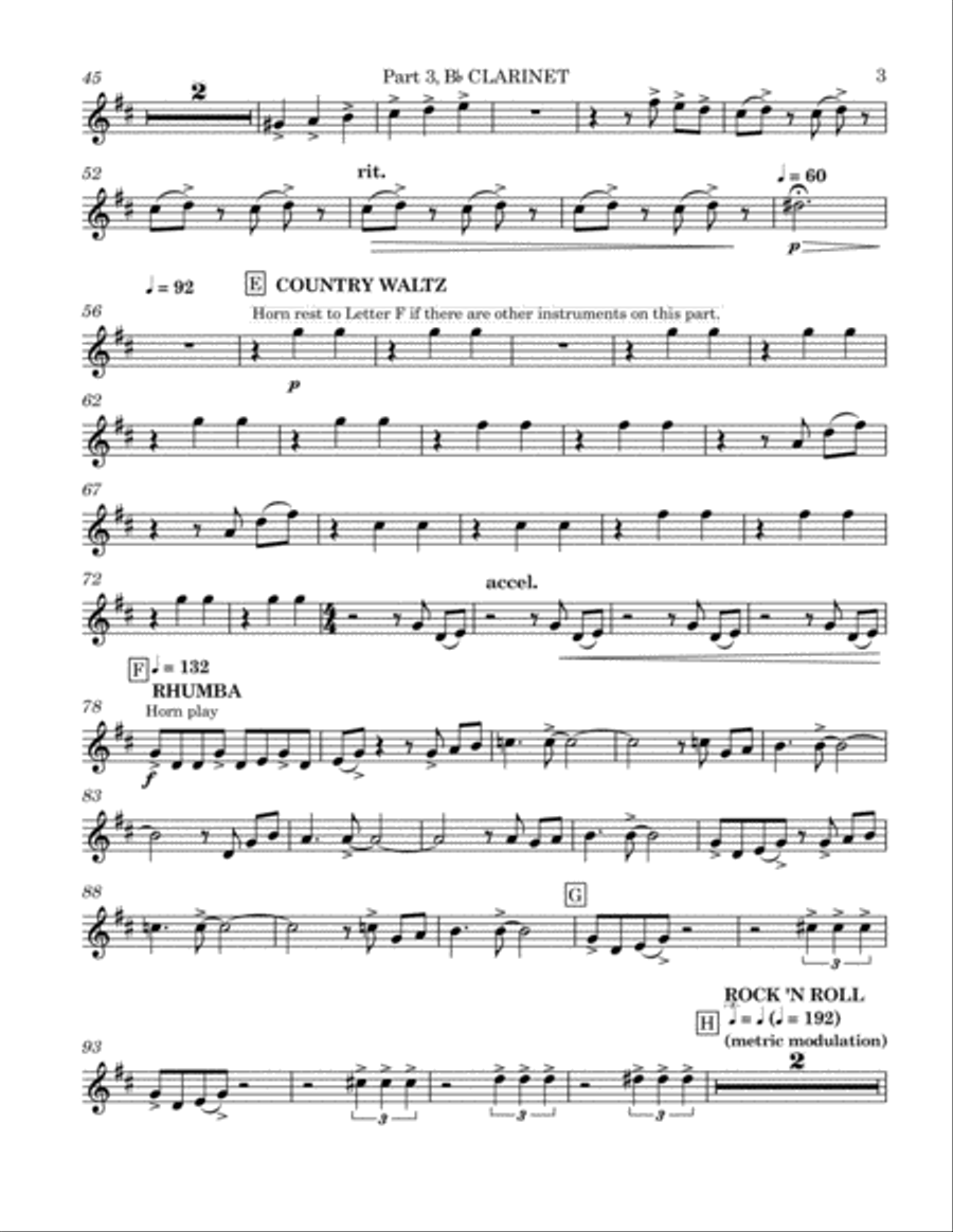 Made for You and Me: Inspired by Woody Guthrie - Part 3 - Bb Clarinet Concert Band scores gallery preview page 3