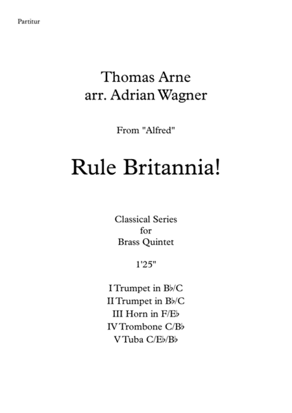 "Rule Britannia!" (Brass Quintet) arr. Adrian Wagner image number null