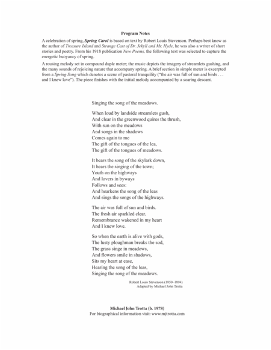 Spring Carol Choir scores gallery preview page 2