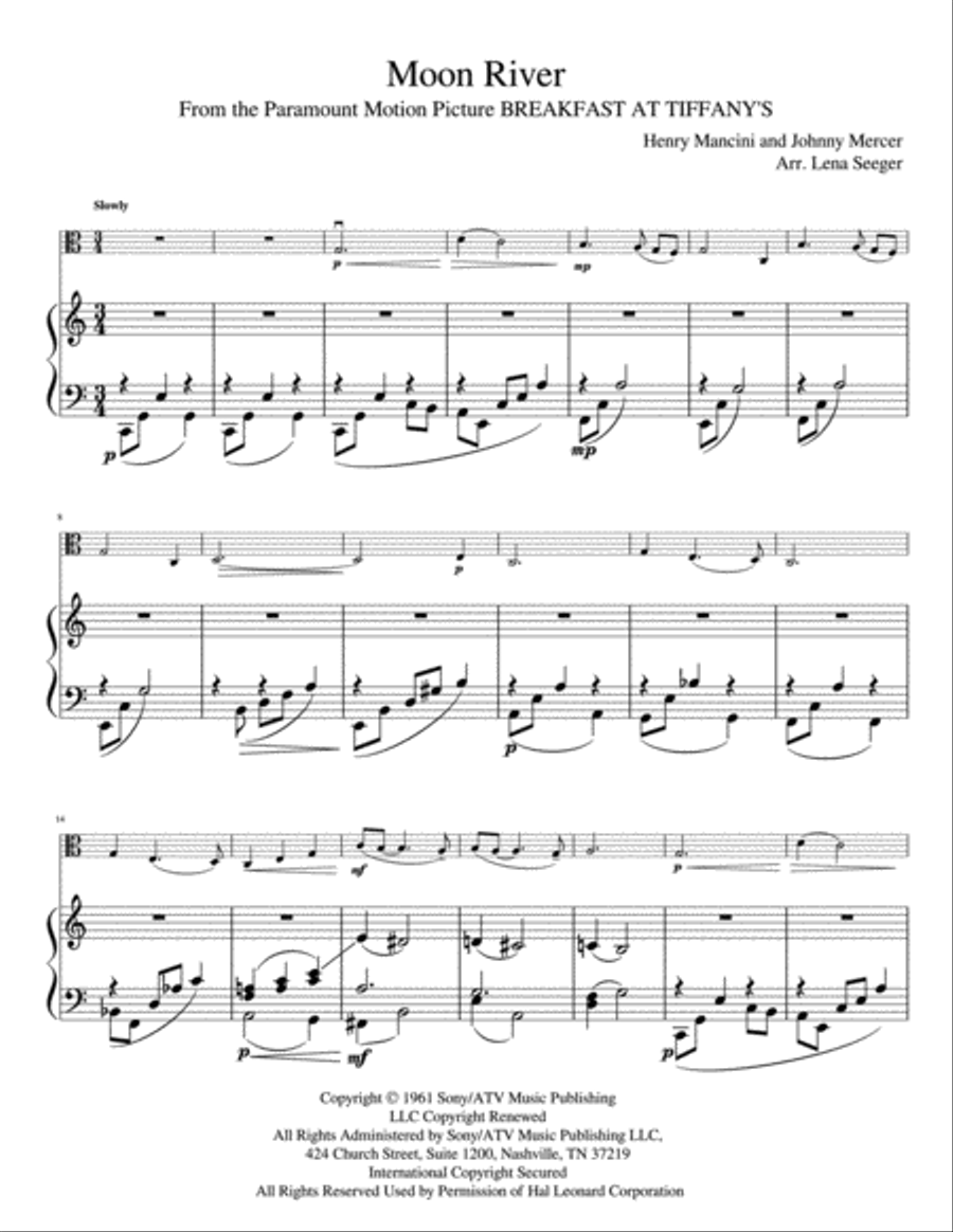 Moon River Viola scores gallery preview page 2