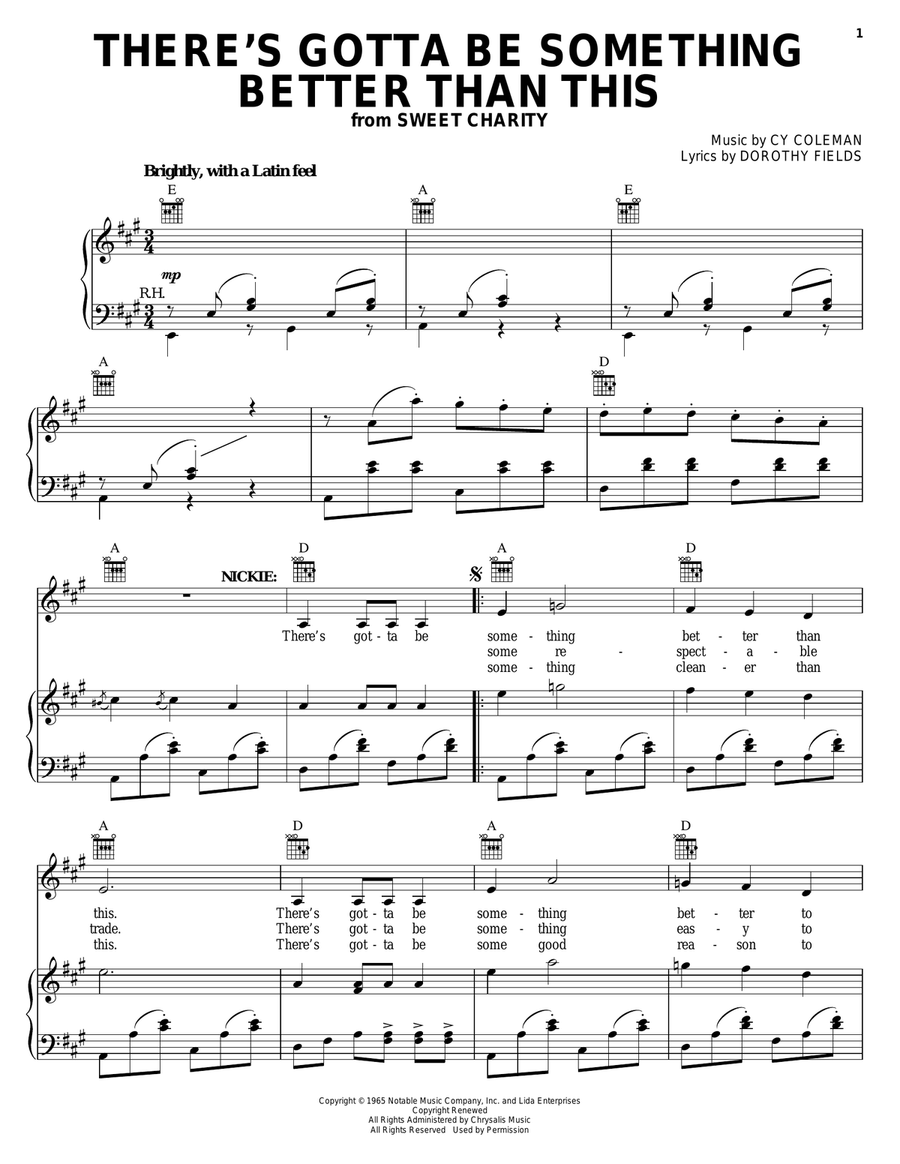 There's Gotta Be Something Better Than This Piano, Vocal, Guitar scores gallery preview page 1