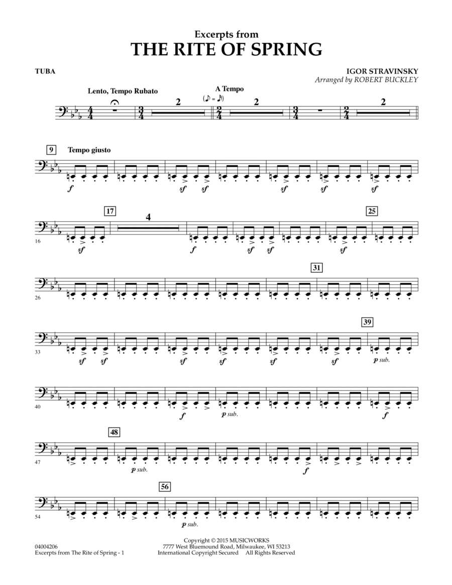 Excerpts from The Rite of Spring - Tuba