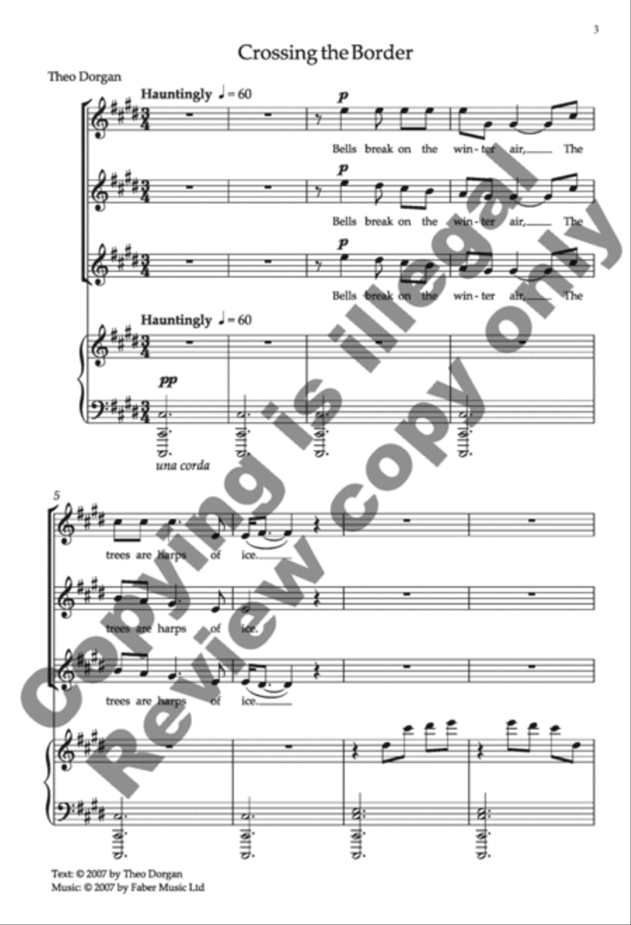 Crossing The Border (Choral Score) SA scores gallery preview page 4