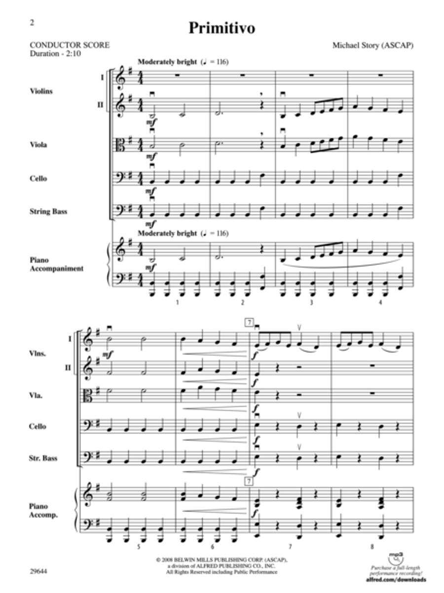 Primitivo (Score only) String Orchestra scores gallery preview page 2
