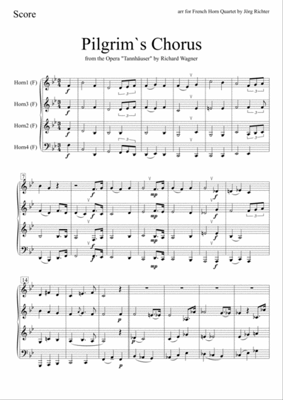Pilgrim's Chorus (Pilgerchor) from the Opera 