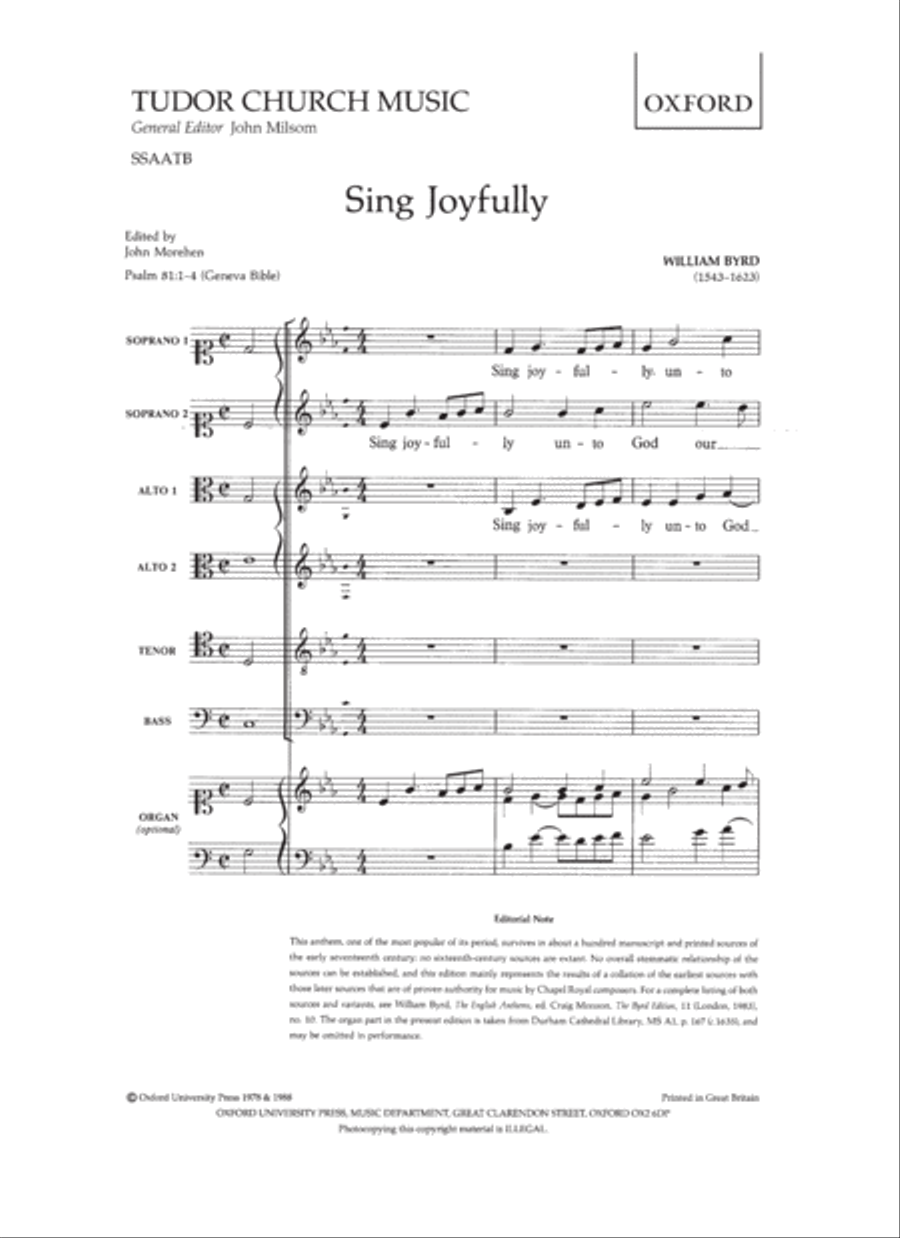 Sing Joyfully SSAATB scores gallery preview page 1