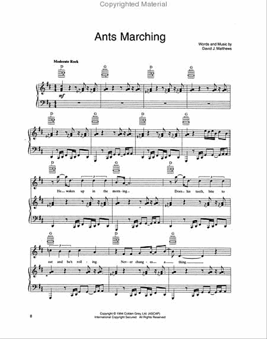 Dave Matthews Band – Anthology Piano, Vocal, Guitar scores gallery preview page 3