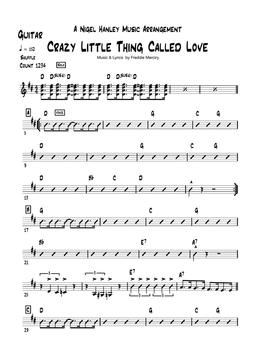 Crazy Little Thing Called Love Jazz Ensemble scores gallery preview page 2