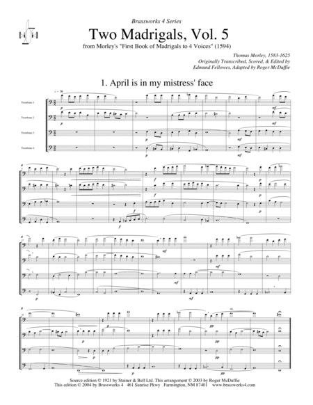2 Madrigals, Vol. 5, Trombone