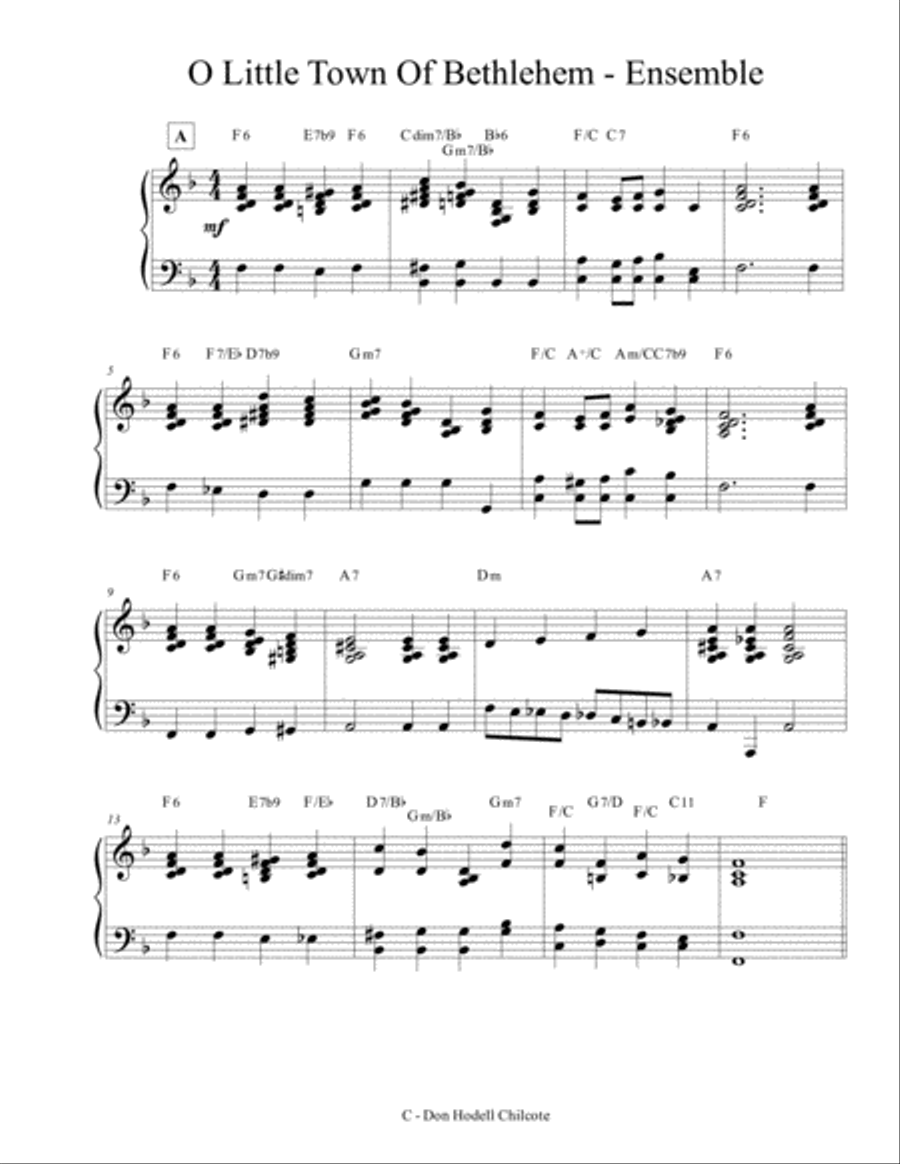 O Little Town Of Bethlehem - Ensemble Jazz Ensemble scores gallery preview page 2