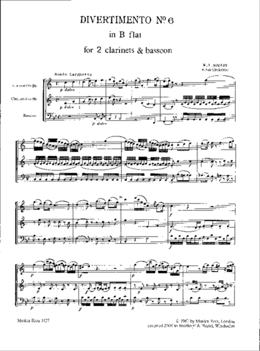 Divertimento in B flat major Bassoon scores gallery preview page 2