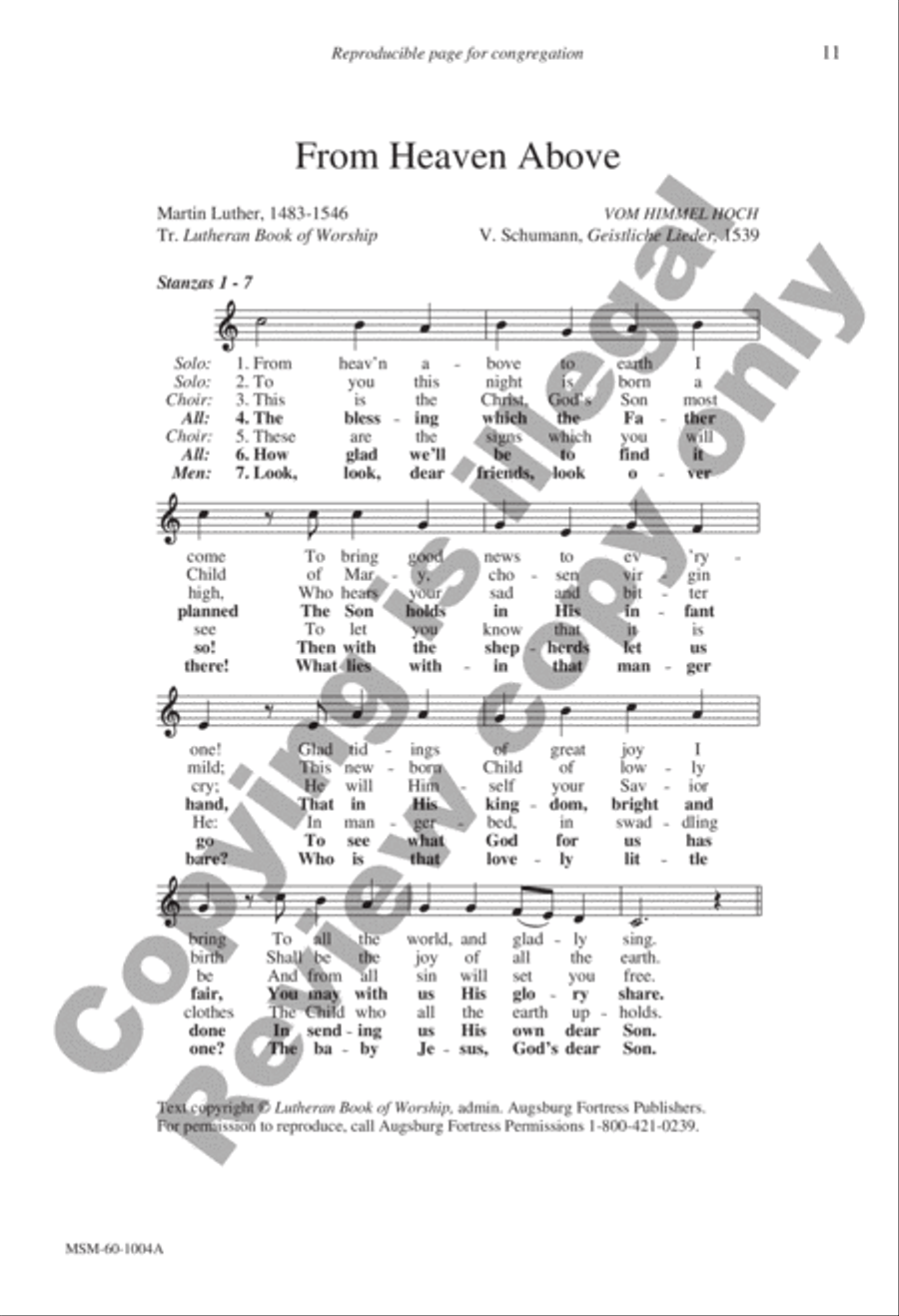 From Heaven Above 4-Part scores gallery preview page 11