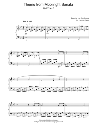 Book cover for Piano Sonata No. 14 In C# Minor (Moonlight) Op. 27 No. 2 First Movement Theme