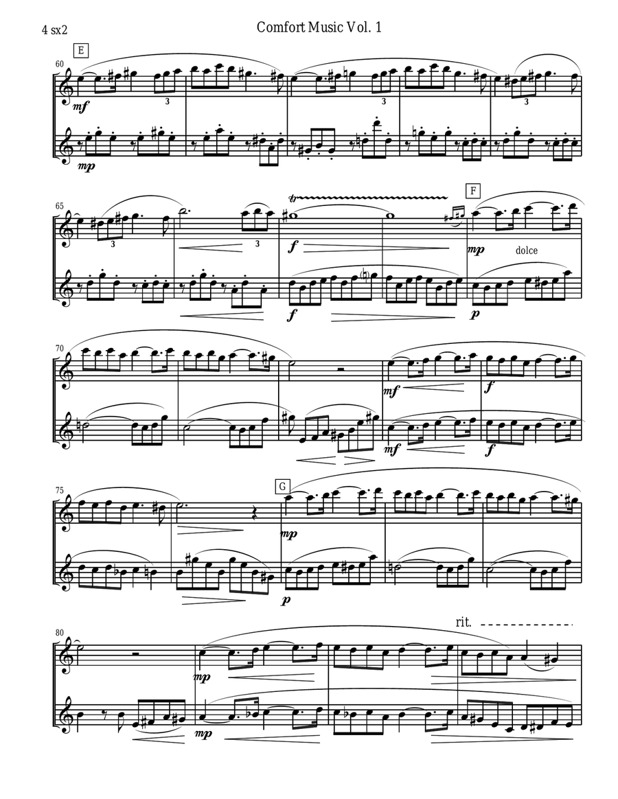 Comfort Music for Saxophone Duet Woodwind Duet scores gallery preview page 4