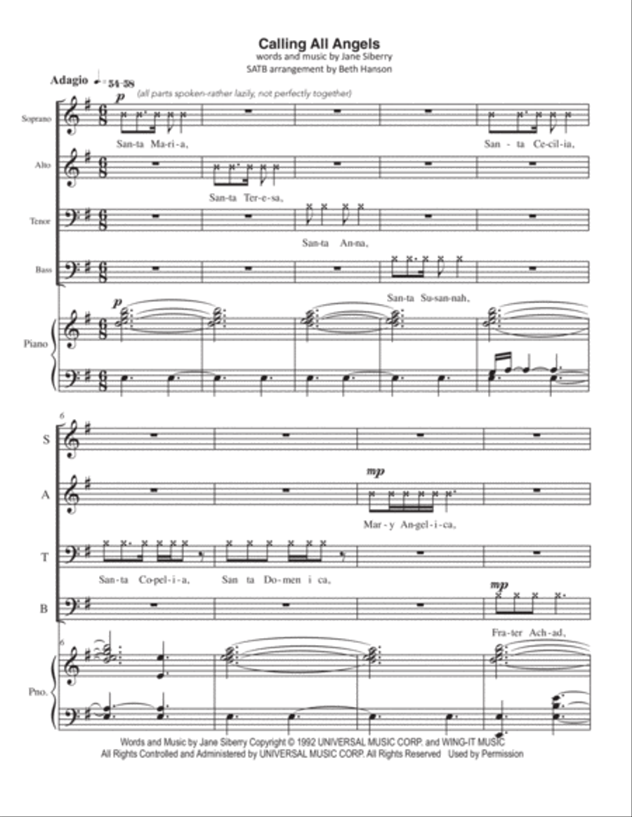 Calling All Angels 4-Part scores gallery preview page 2