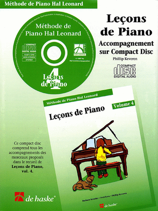 Book cover for Piano Lessons Book 4 - CD - French Edition