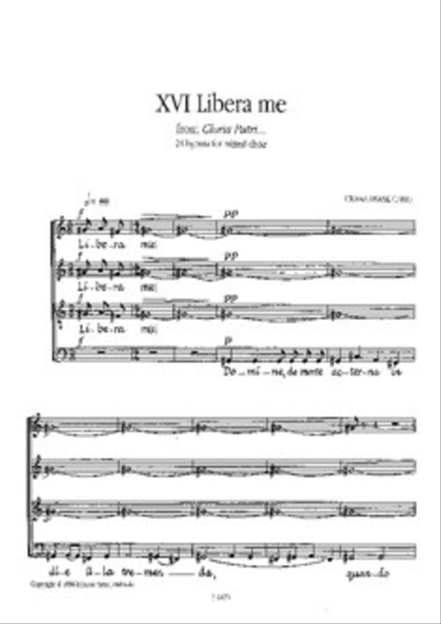 Libera me - Dominus vobiscum - Hymns XIV & XV from Gloria Patri... 24 hymns for mixed choir Mixed Choir scores gallery preview page 1