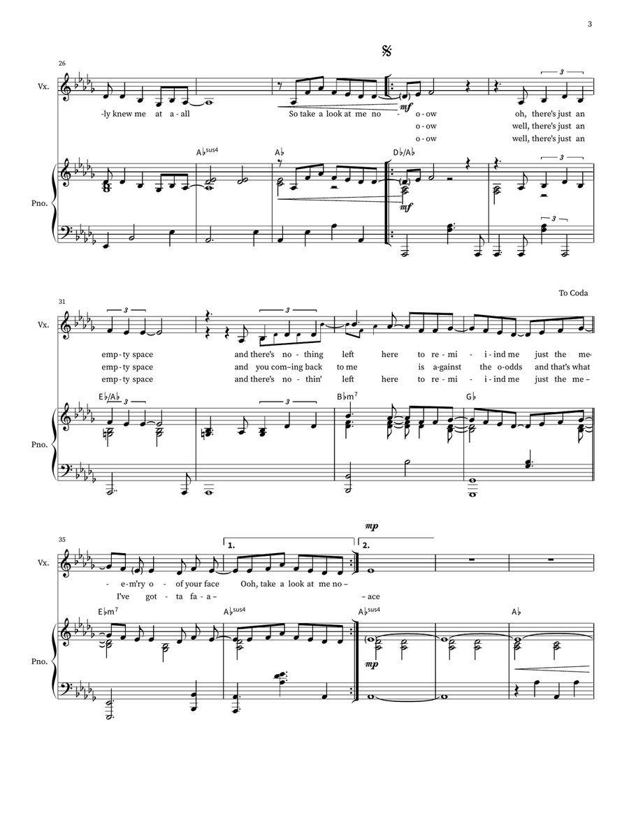Against All Odds (Take A Look At Me Now) Voice scores gallery preview page 3