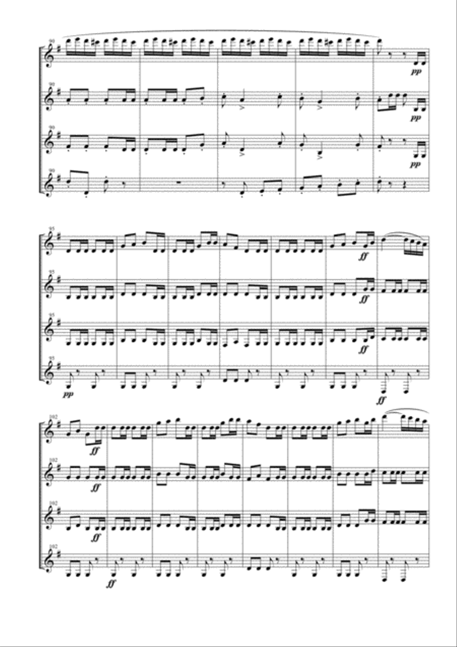 William Tell Overture for Clarinet Quartet Clarinet Quartet scores gallery preview page 6