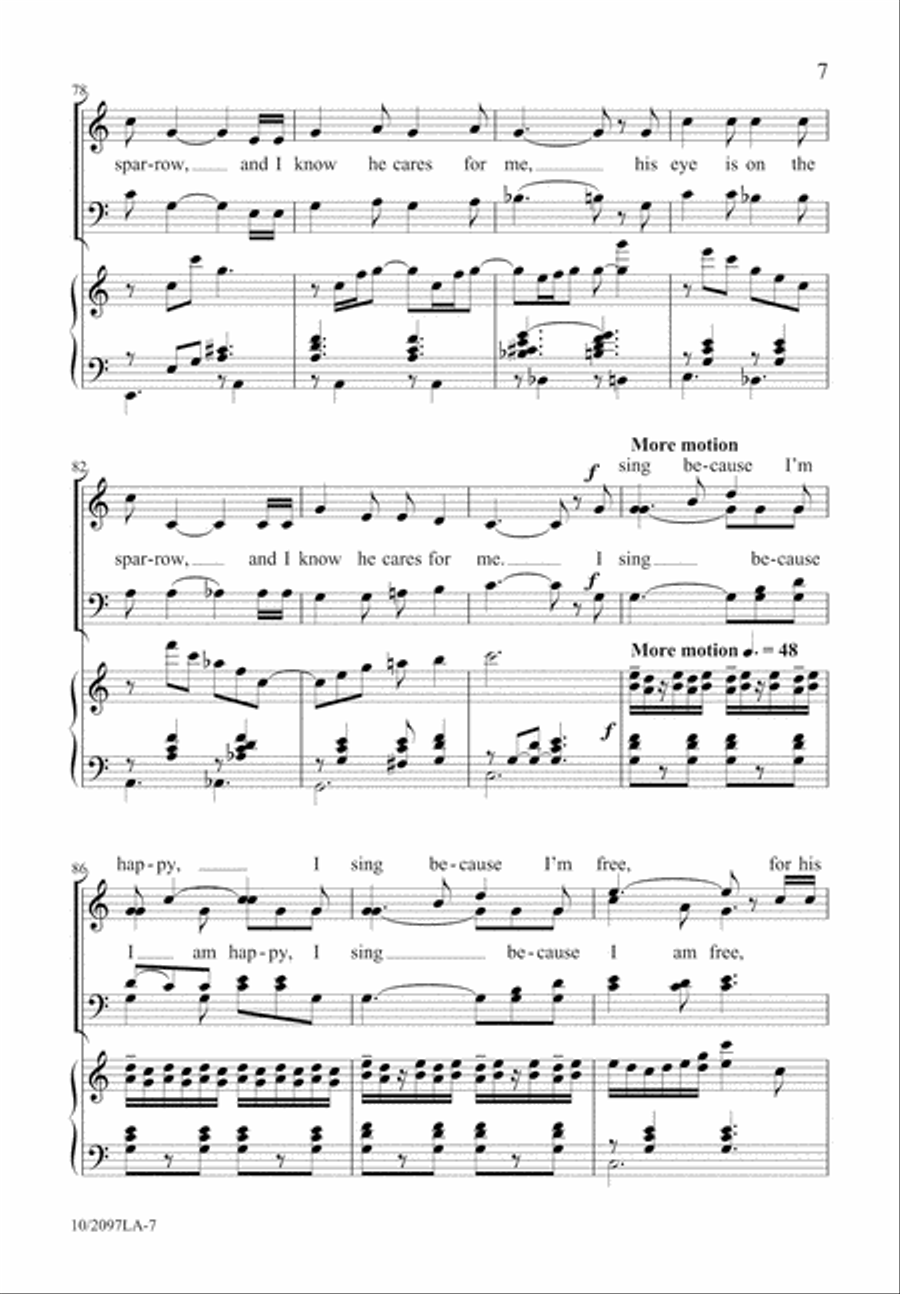 His Eye Is On The Sparrow 4-Part scores gallery preview page 8