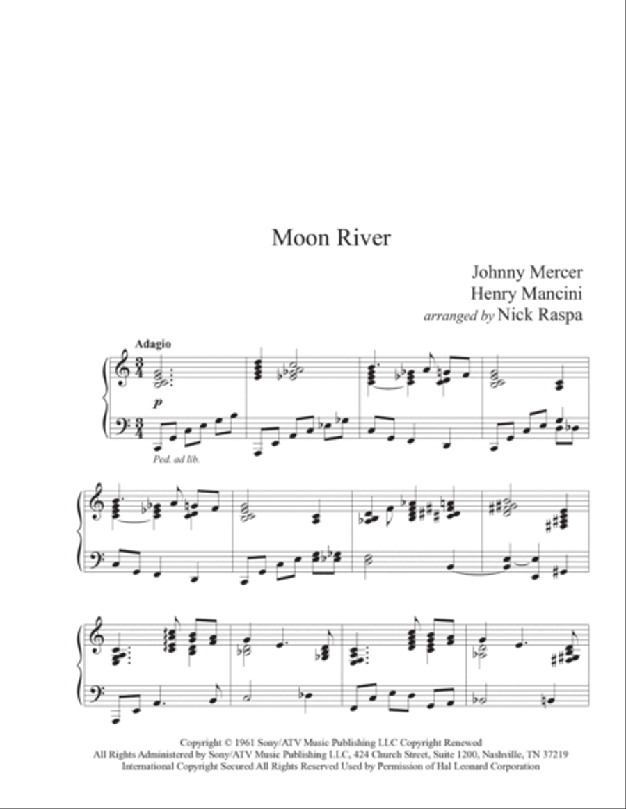 Moon River Piano Solo scores gallery preview page 4