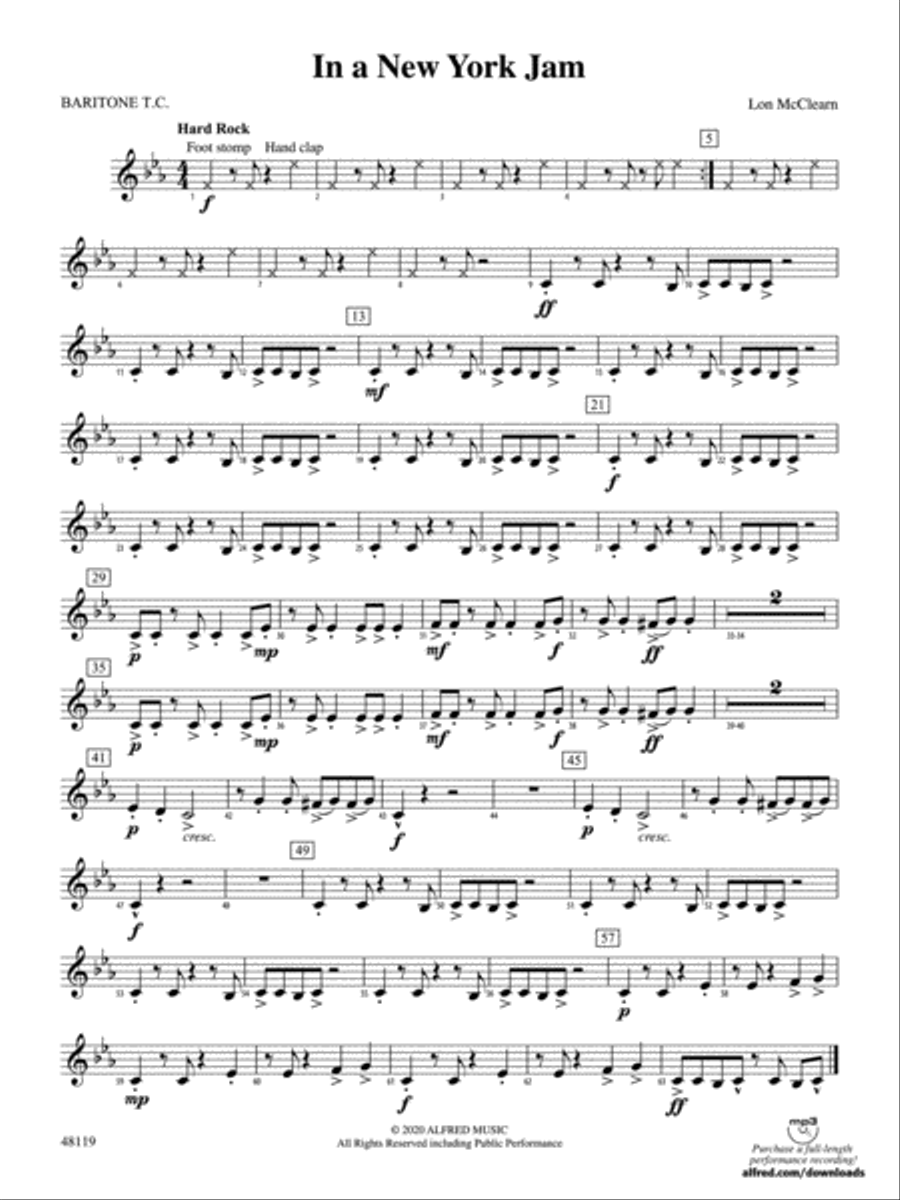 In a New York Jam: Baritone T.C. Concert Band scores gallery preview page 1