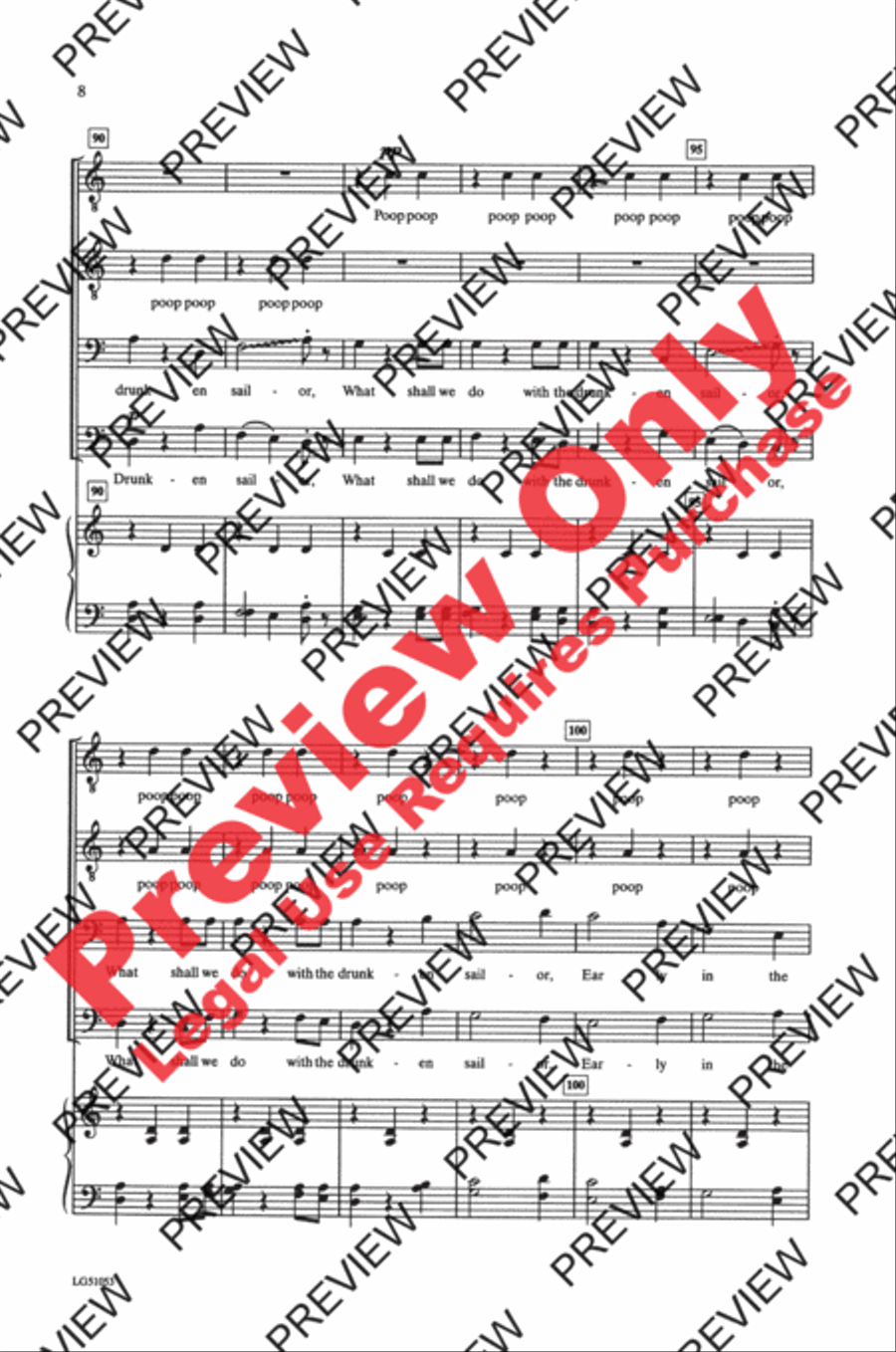 What Shall We Do with the Drunken Sailor TTBB scores gallery preview page 8