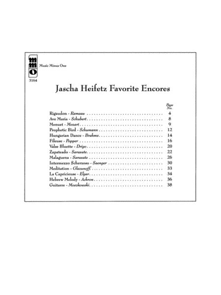 Jascha Heifetz – Favorite Encores image number null