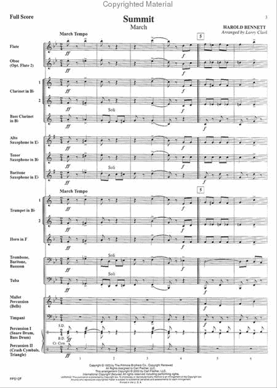 Summit March Summit March Concert Band scores gallery preview page 2