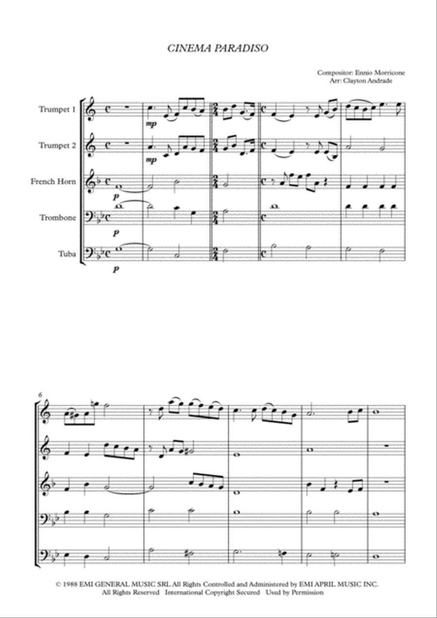 Cinema Paradiso Cinema Paradiso Brass Ensemble scores gallery preview page 2
