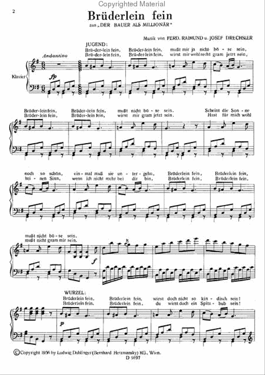Die schonsten Lieder (Bruderlein fein, Hobellied, Aschenlied, Abschied von der Hutte) Piano Solo scores gallery preview page 2