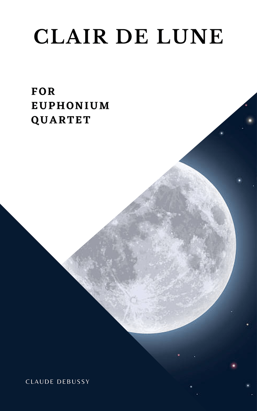 Clair de Lune Debussy Euphonium Quartet Brass Ensemble scores gallery preview page 1