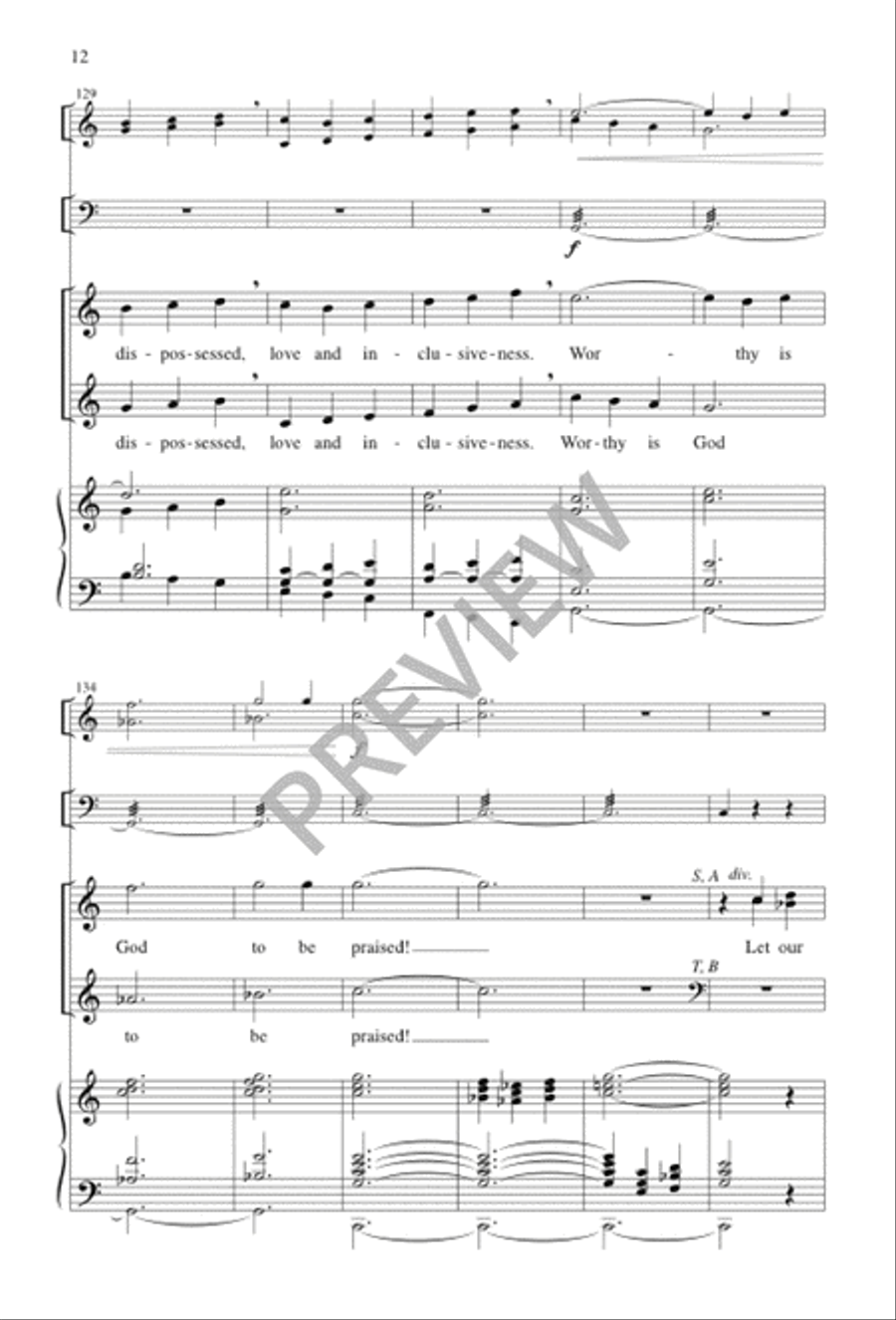 Worthy Is God to Be Praised 4-Part scores gallery preview page 12