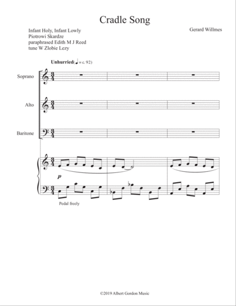 Cradle Song Cradle Song 3-Part scores gallery preview page 1
