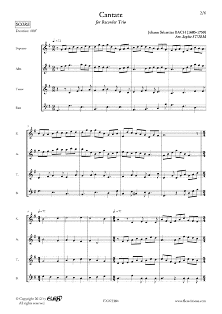 Cantate Cantate Soprano Recorder scores gallery preview page 2
