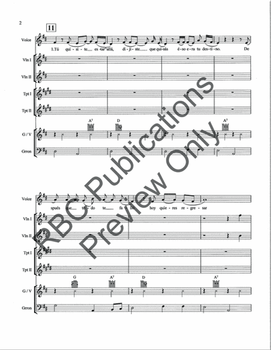 Demasiado Tarde Mariachi (Score) Voice scores gallery preview page 4
