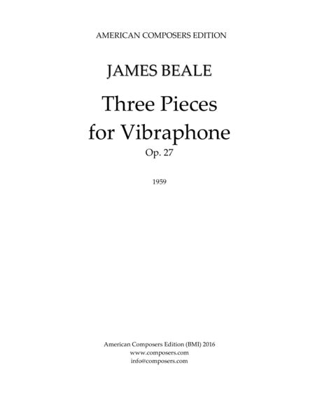 [Beale] Three Pieces for Vibraphone