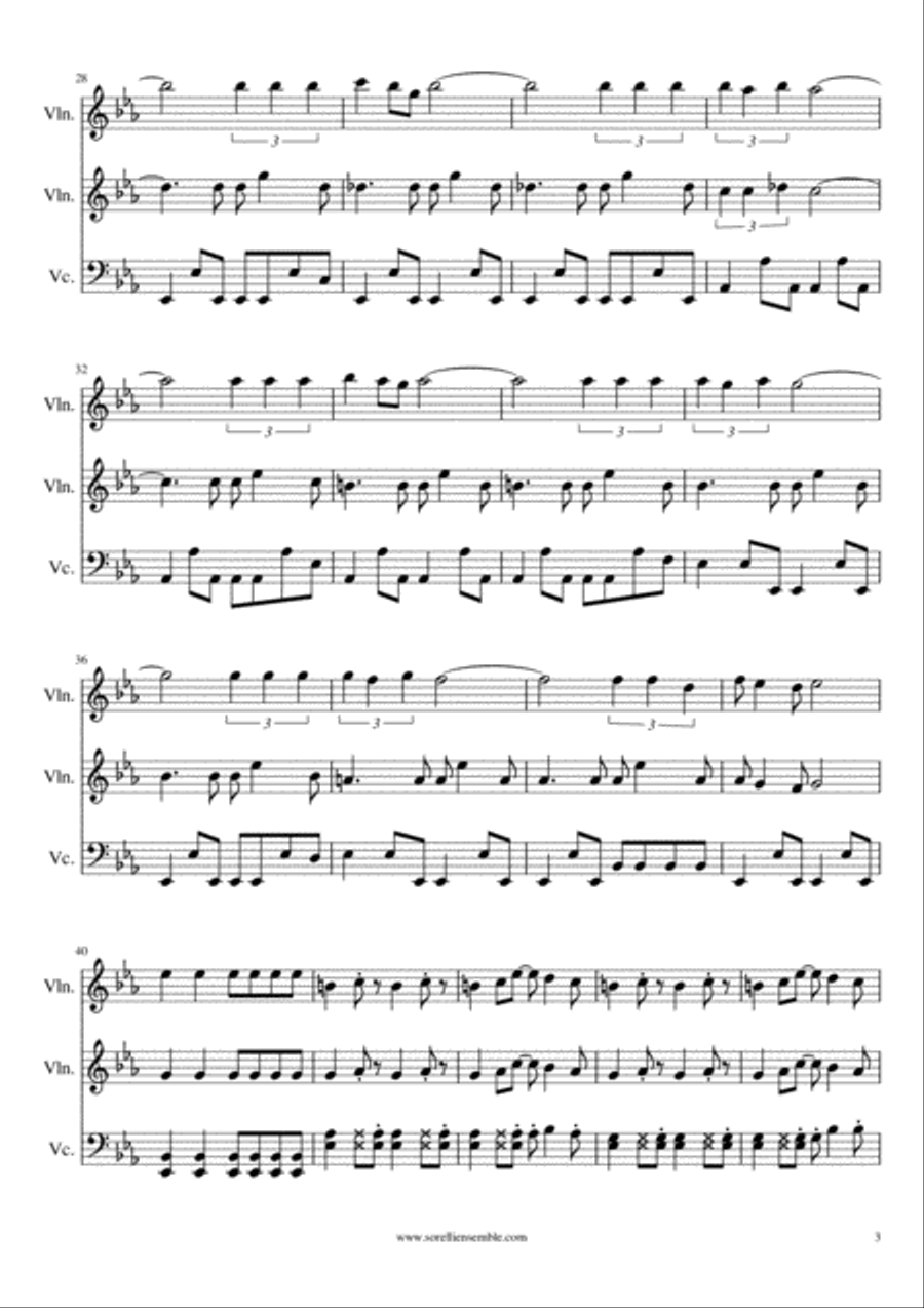 Can't Take My Eyes Off Of You String Trio scores gallery preview page 3