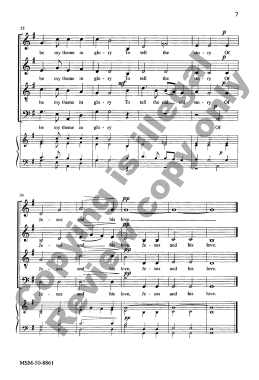 I Love to Tell the Story 4-Part scores gallery preview page 7